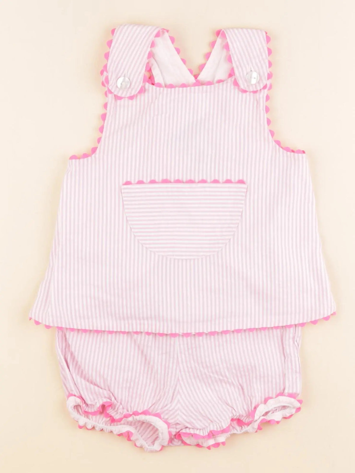 Jacadi - ensemble blanc, rose - 18 mois