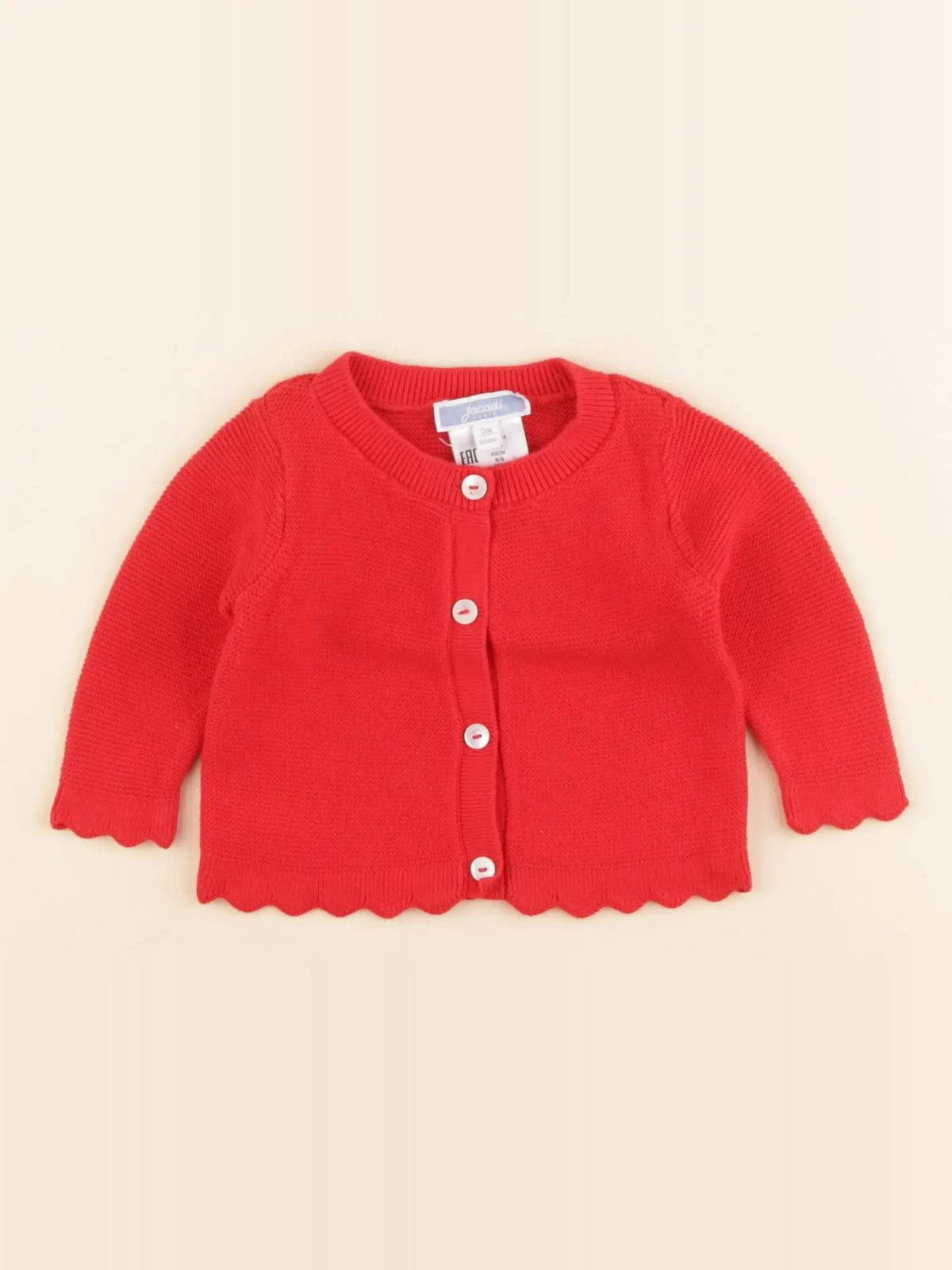 Jacadi - gilet rouge - 3 mois