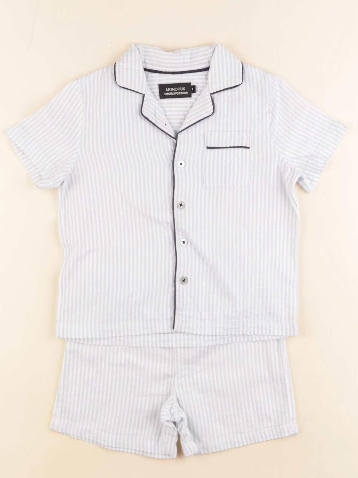 Monoprix - pyjama coton bleu - 4 ans
