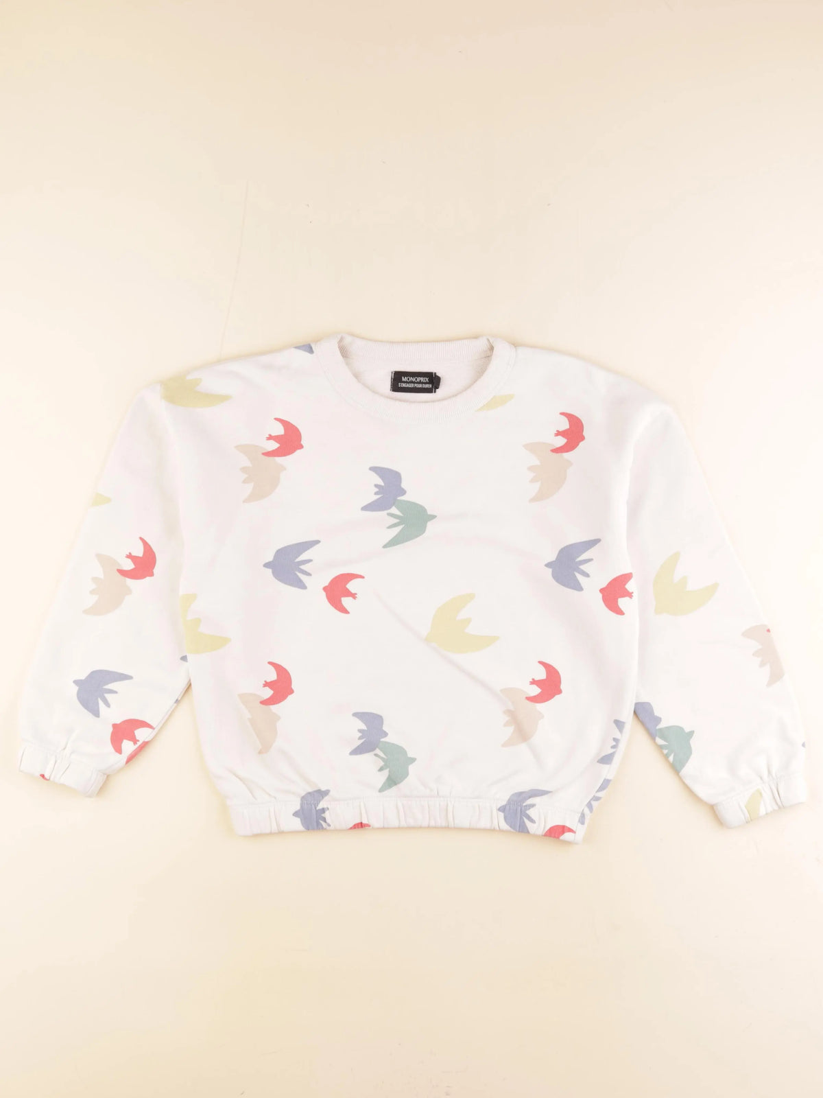 Monoprix - sweat beige - 10 ans