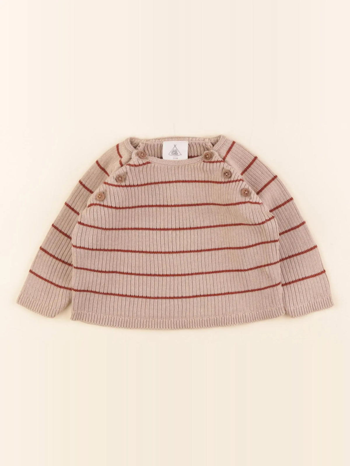 Lililotte - pull marron - 6/9 mois