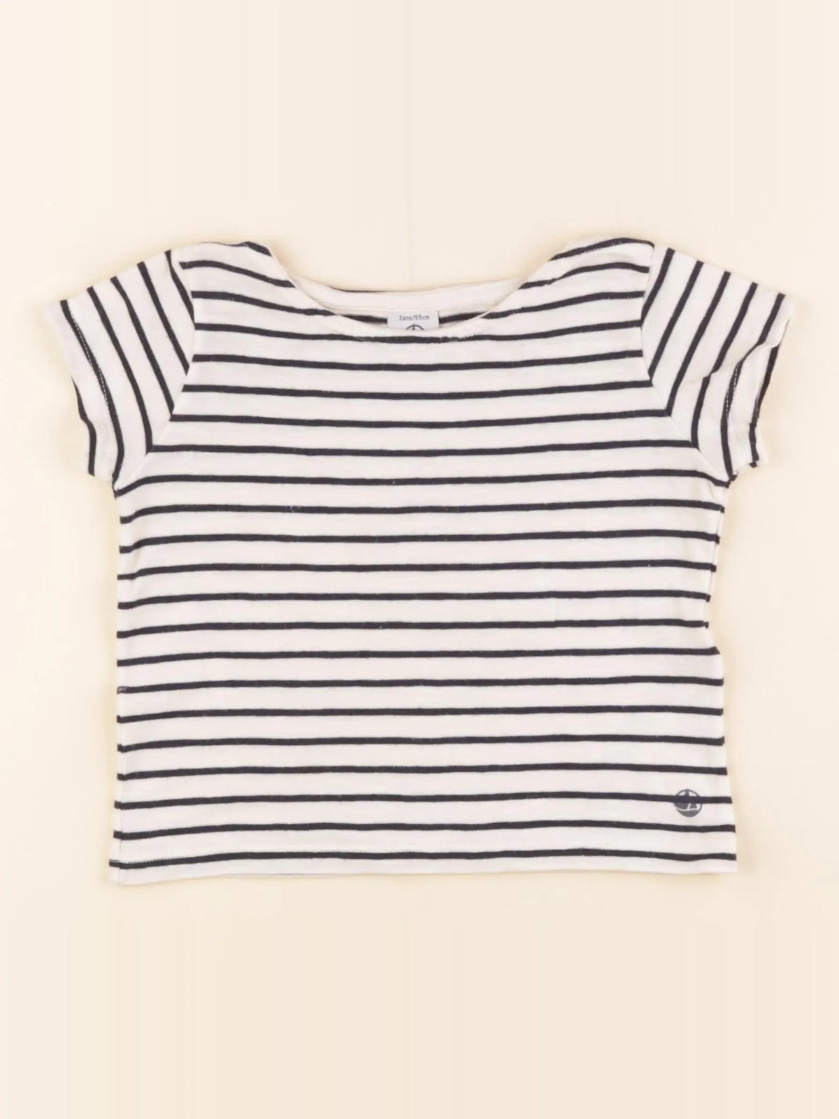 Petit Bateau - tee-shirt beige, bleu - 3 ans