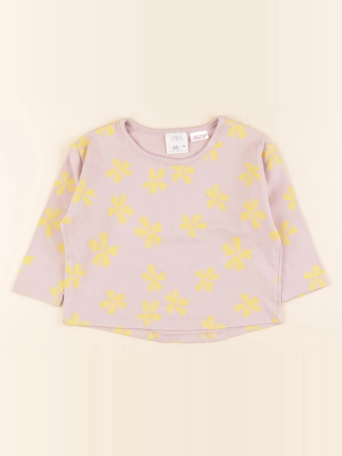 Zara - tee-shirt rose, jaune - 6/9 mois