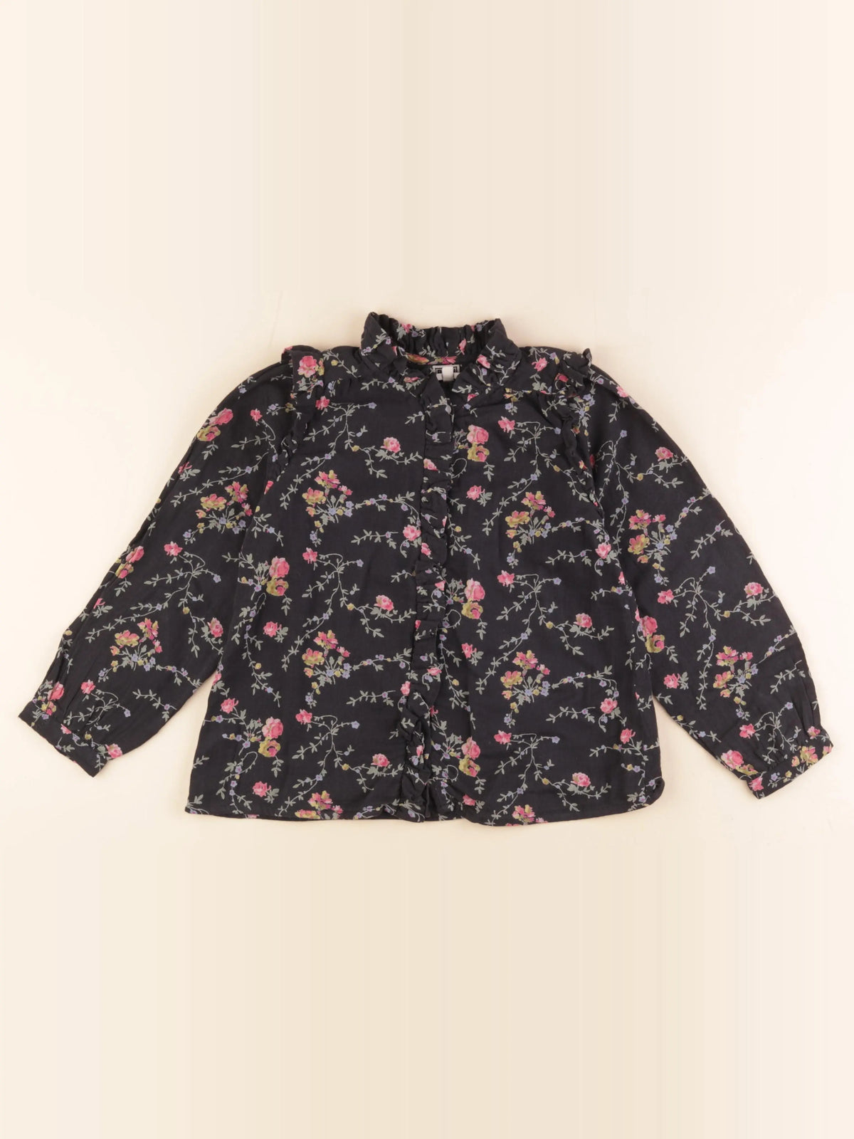 Bonton - blouse noir, rose - 8 ans