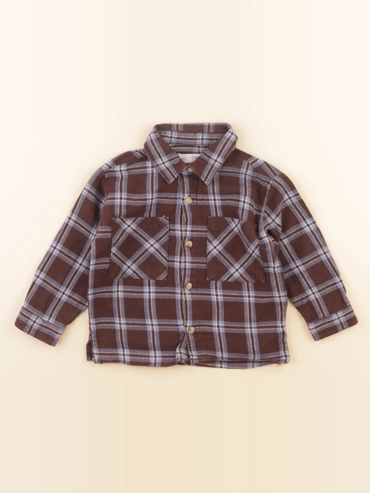 Zara - chemise marron, bleu - 18/24 mois