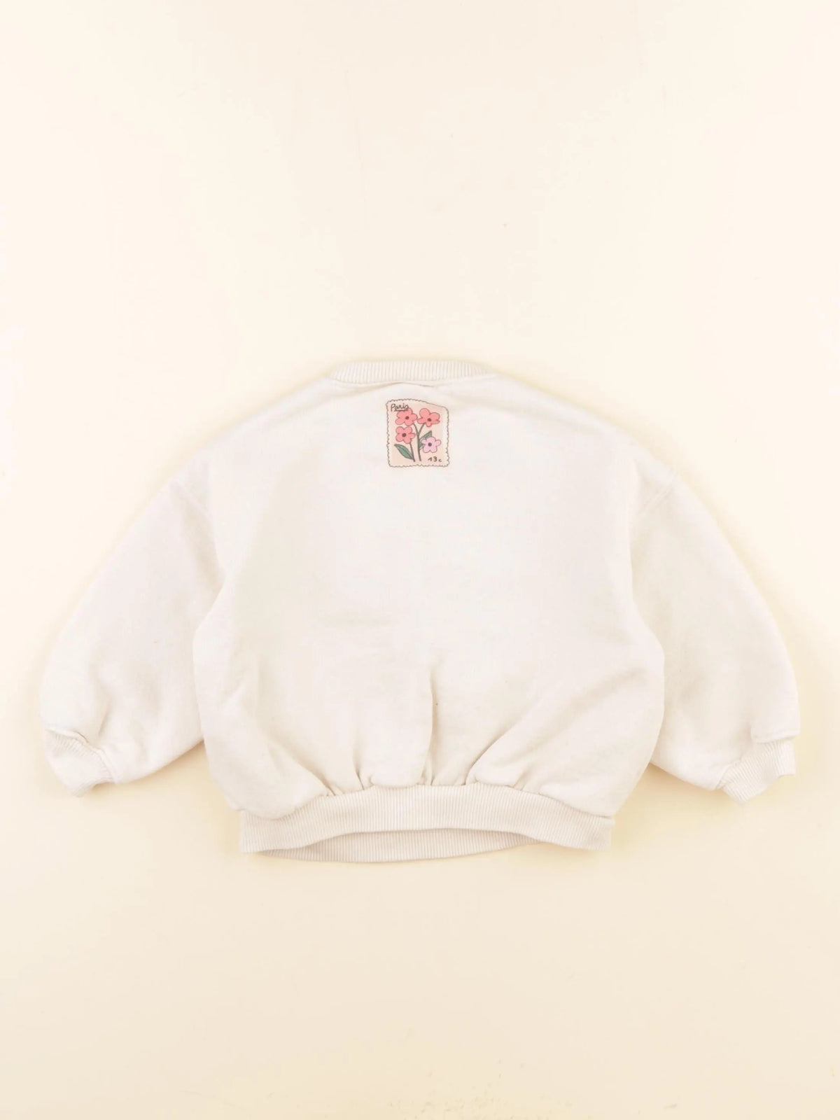 Zara - sweat imprimé au dos beige - 18 mois
