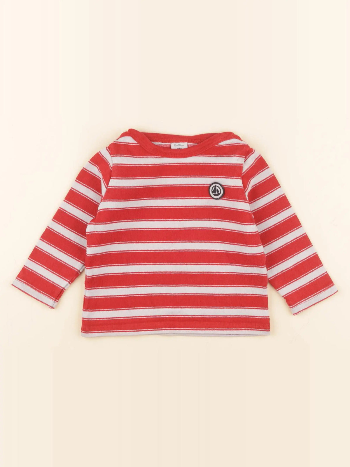 Petit Bateau - tee-shirt rouge - 12 mois