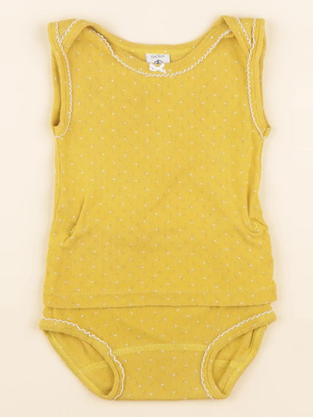 Petit Bateau - body 2 en 1 jaune - 12 mois