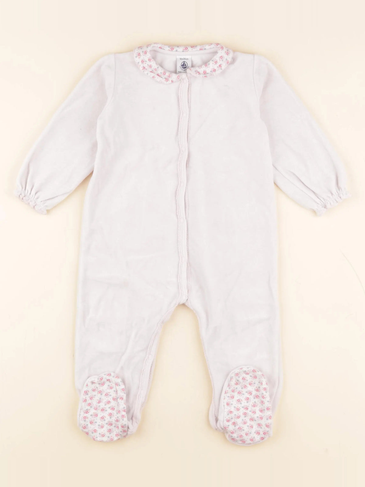 Petit Bateau - pyjama velours rose - 18 mois