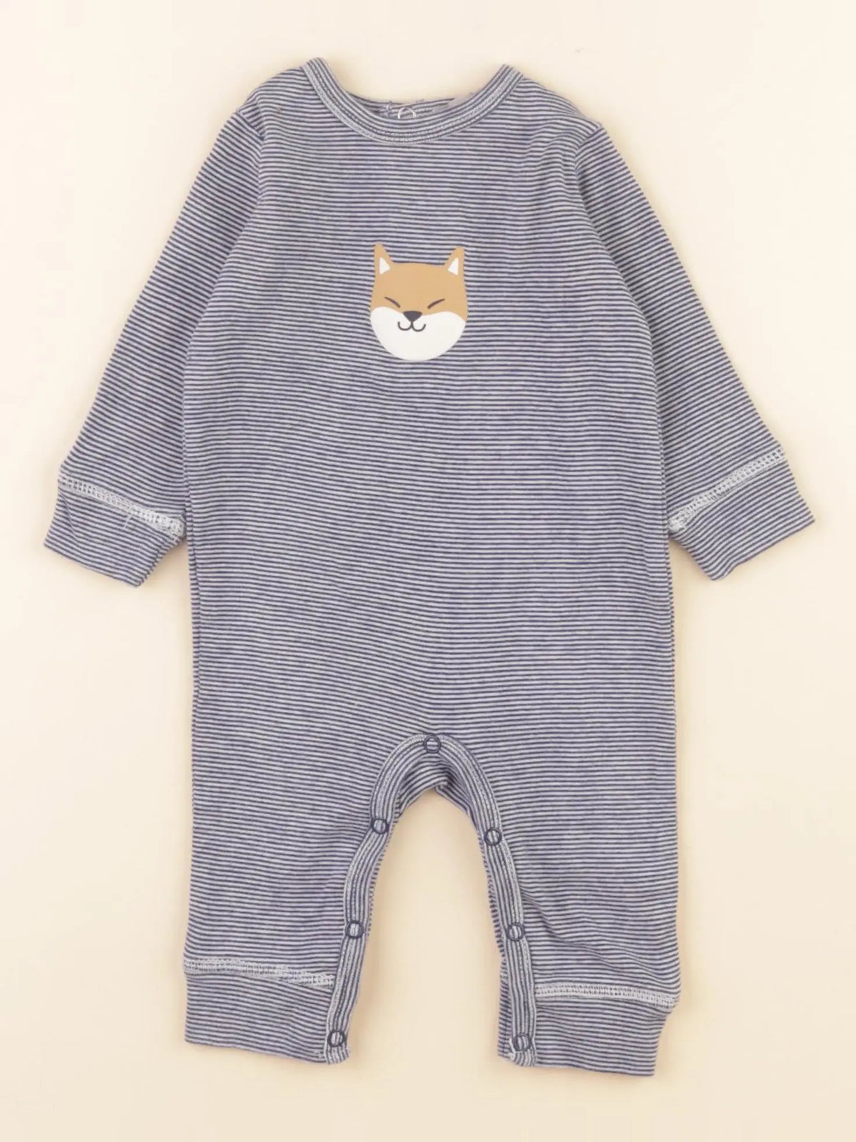 Boutchou - pyjama coton bleu - 3 mois