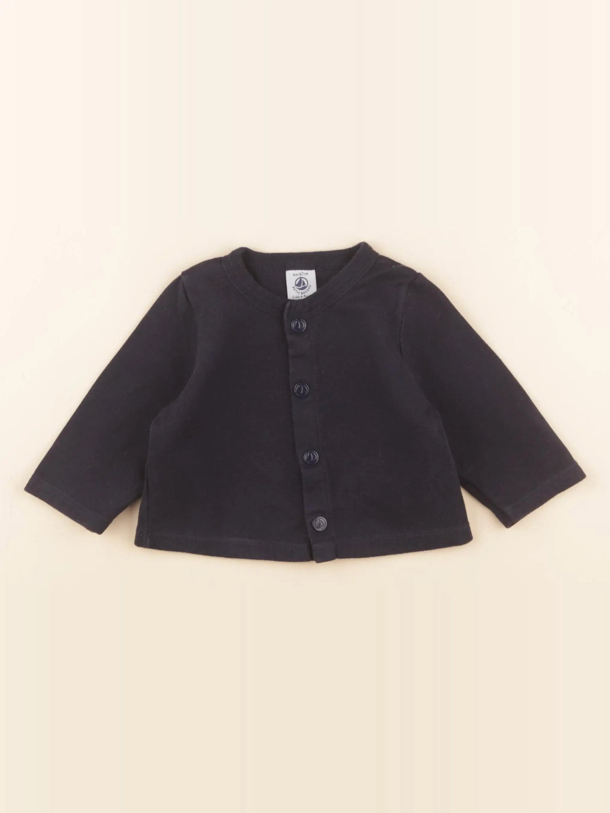 Petit Bateau - sweat bleu - 6 mois