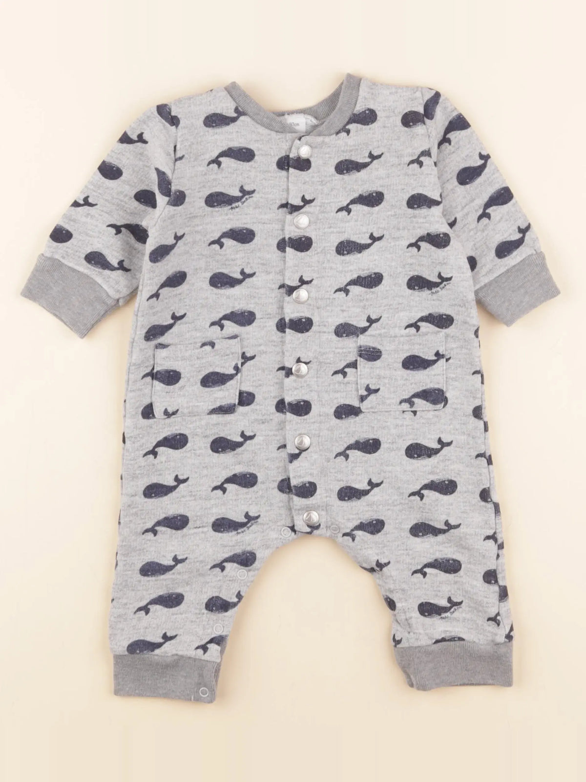 Petit Bateau - combinaison gris - 6 mois