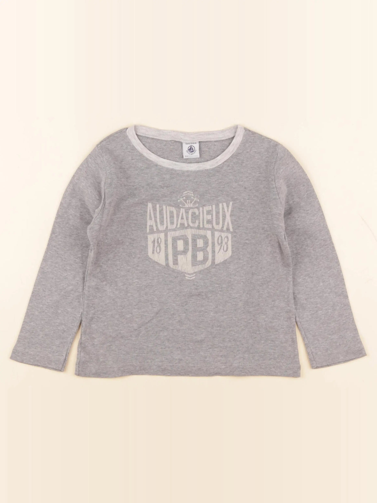 Petit Bateau - tee-shirt gris - 4 ans