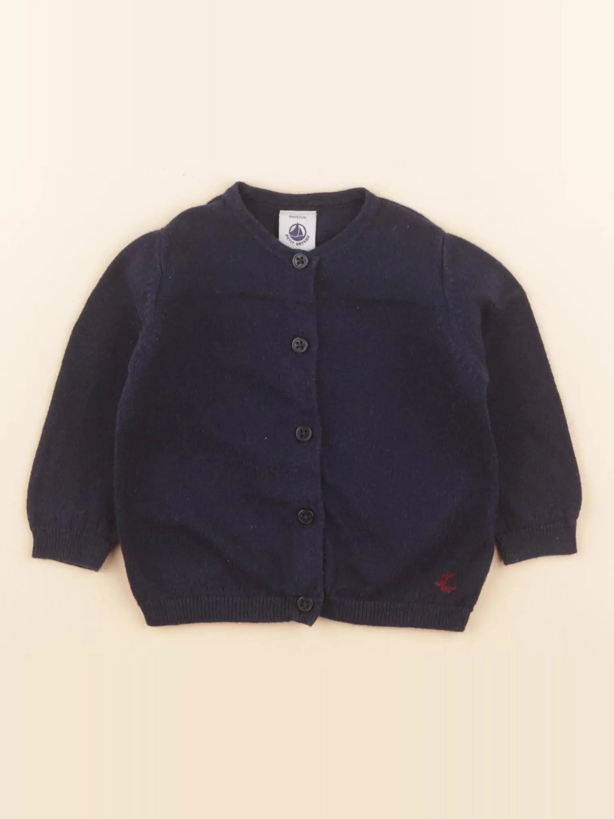 Petit Bateau - gilet bleu - 6 mois