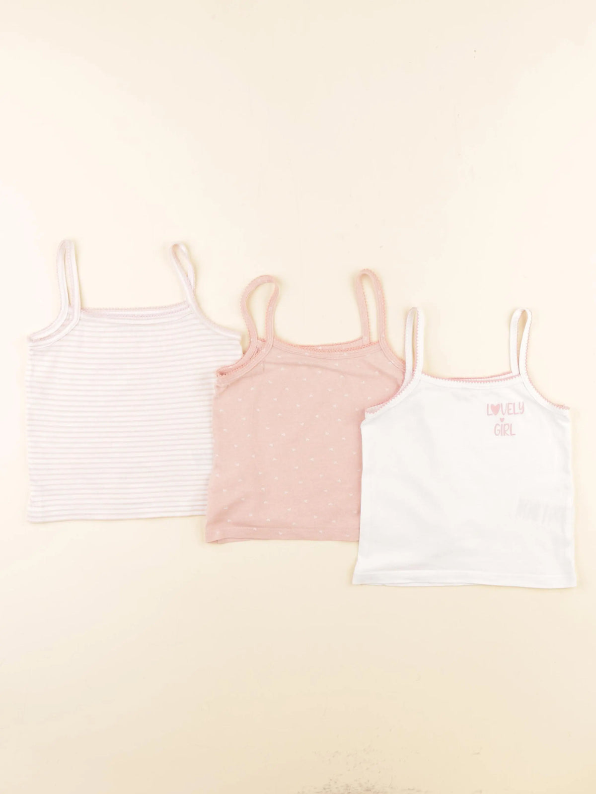 Vertbaudet - lot de 3 maillots de corps blanc, rose - 2 ans