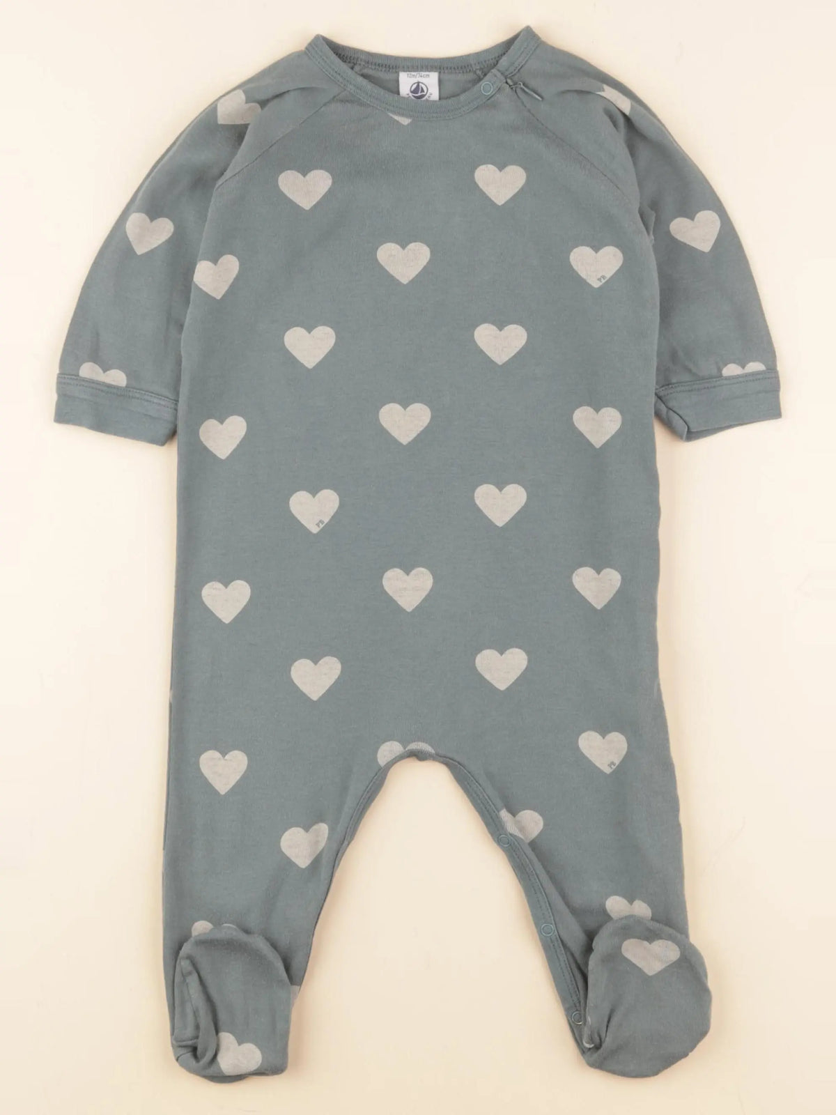 Petit Bateau - pyjama coton vert - 12 mois