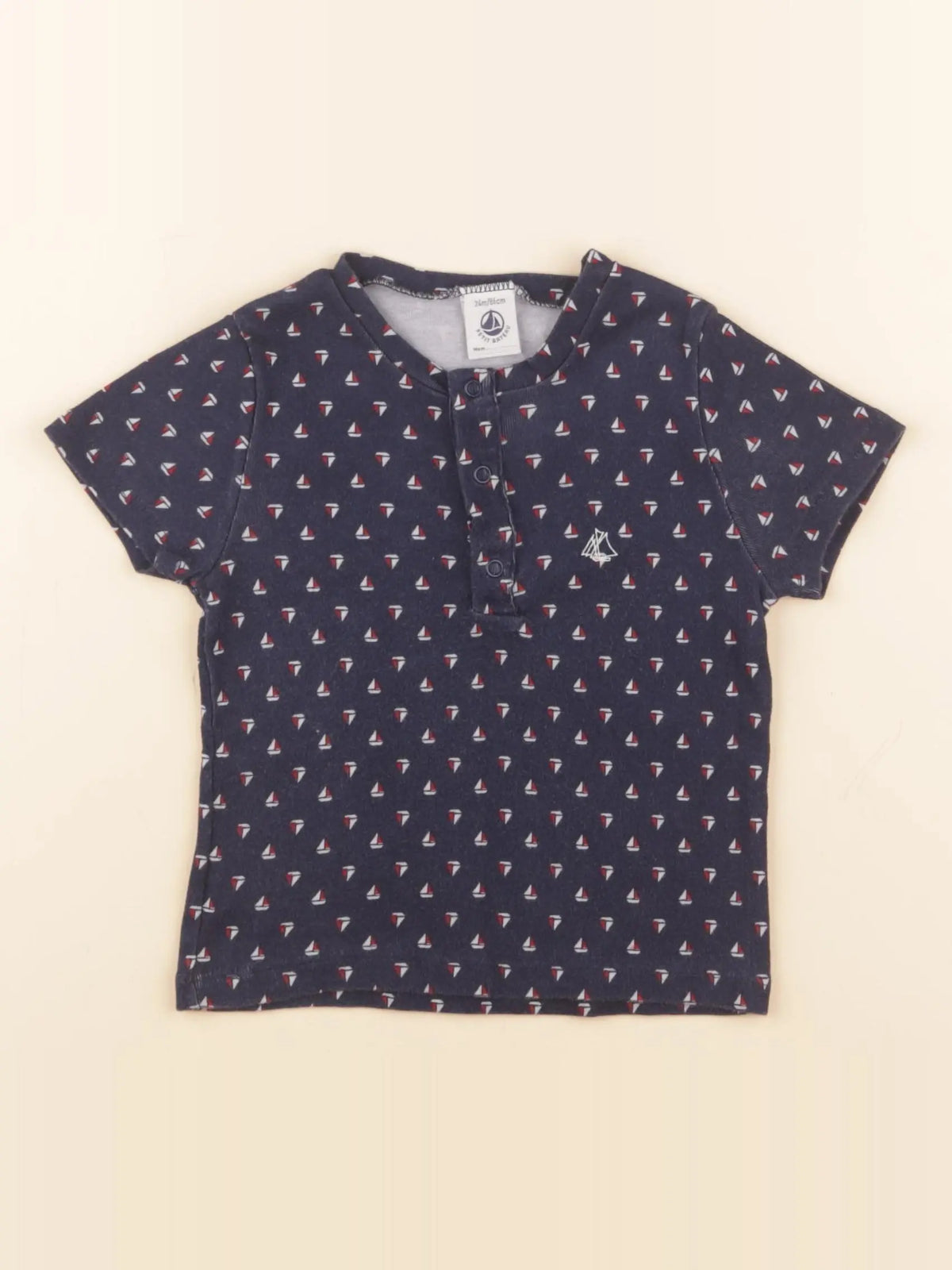 Petit Bateau - maillot de corps bleu - 24 mois