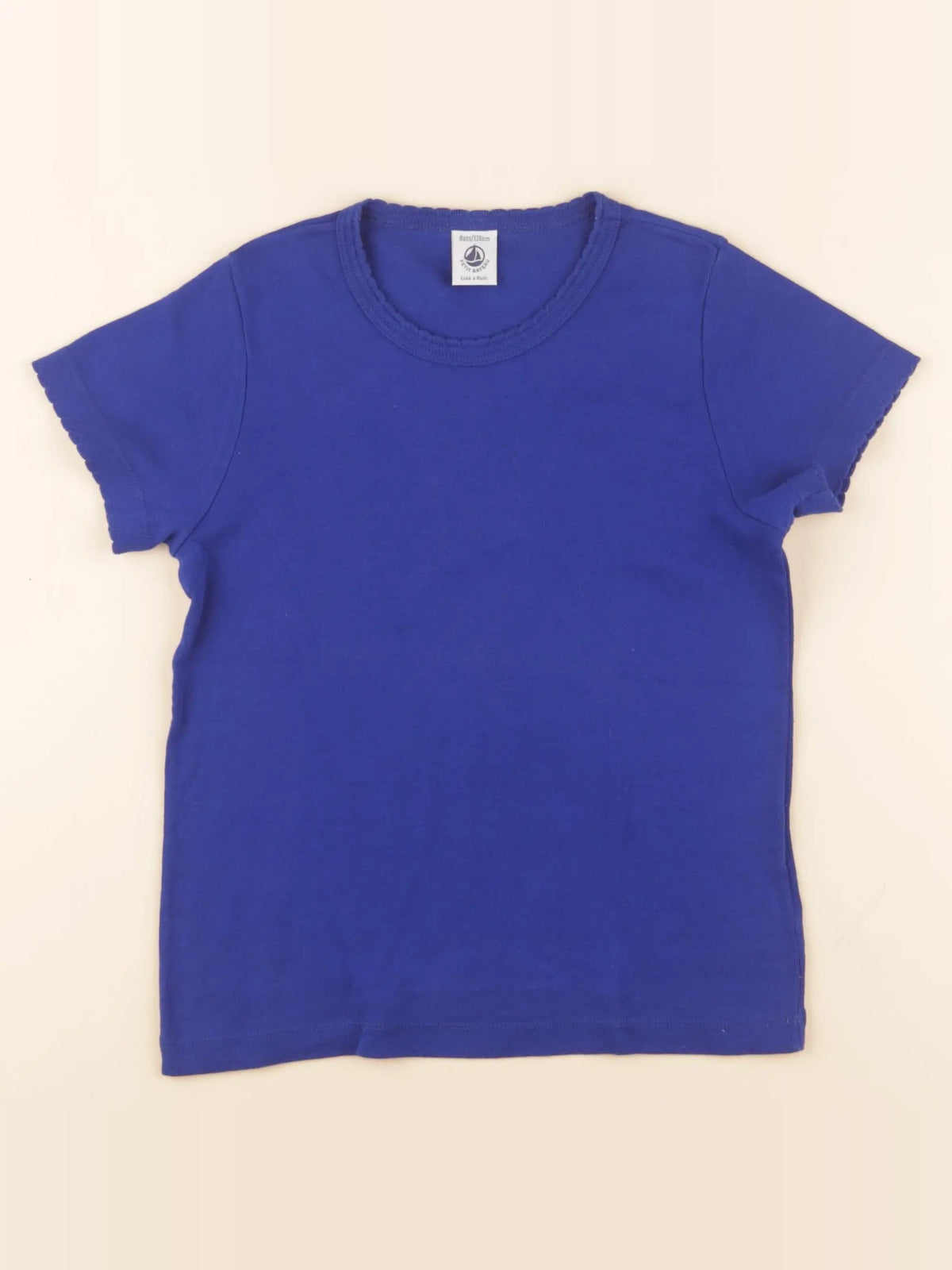 Petit Bateau - tee-shirt bleu - 8 ans