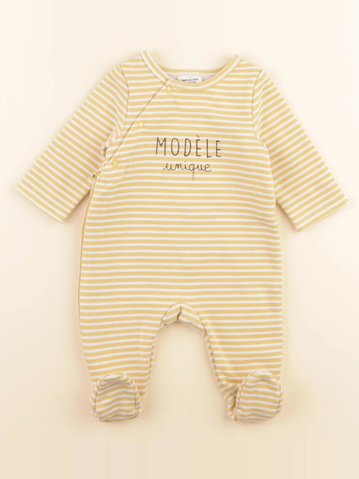 Tape à l'oeil - pyjama velours jaune - 3 mois