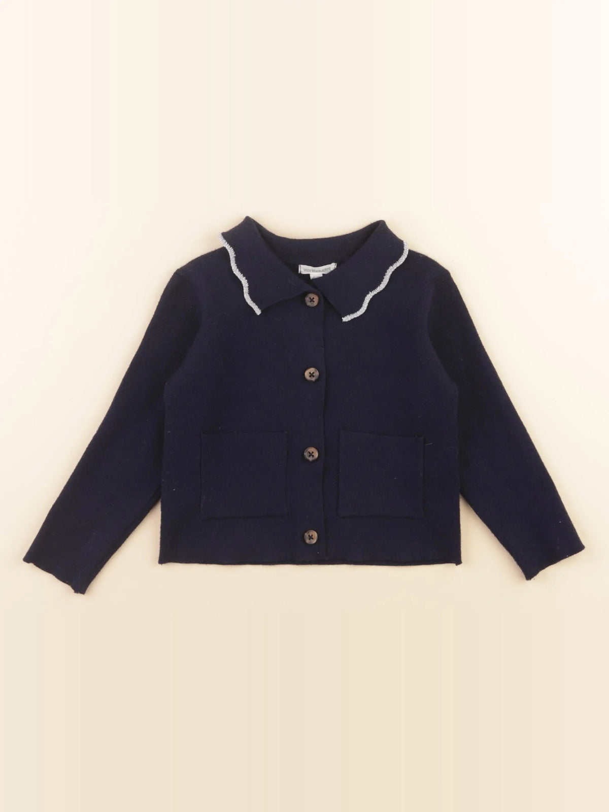 Vertbaudet - gilet bleu, argent - 3 ans
