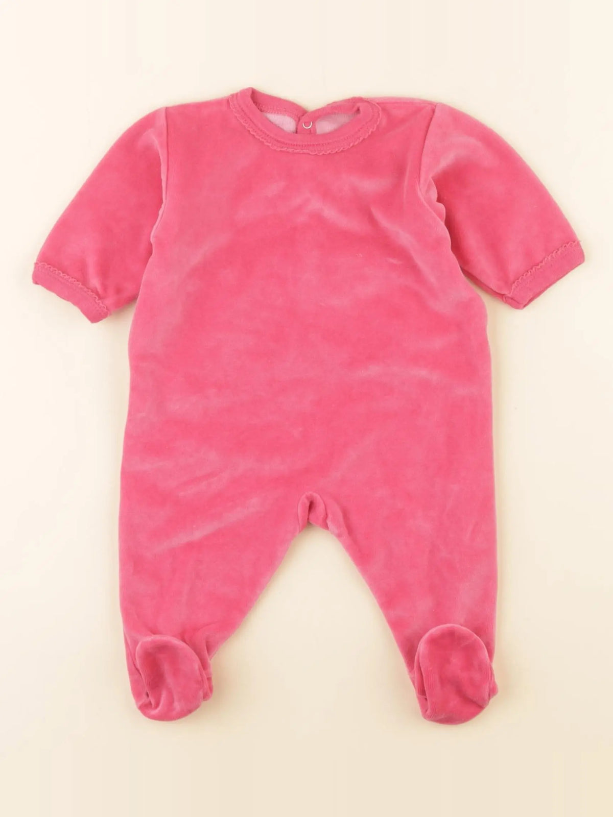 Petit Bateau - pyjama velours rose - 3 mois