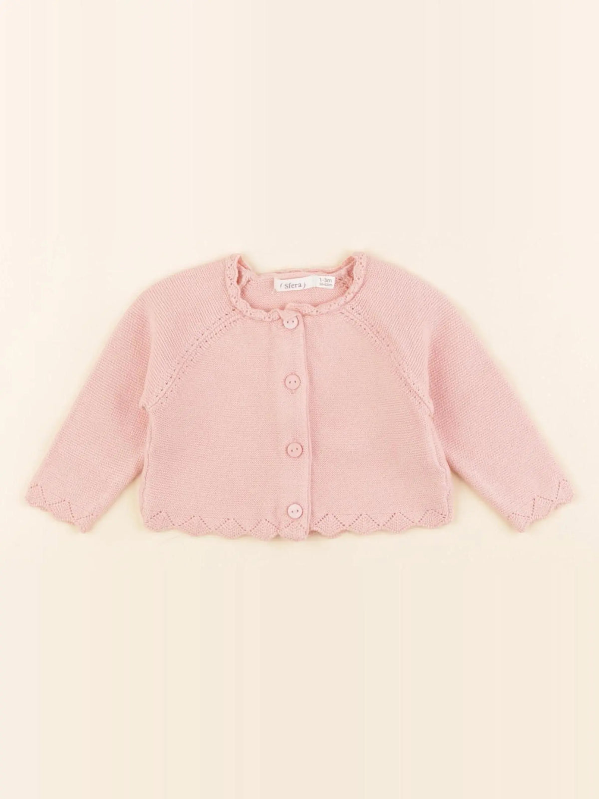Sfera - gilet rose - 1/3 mois