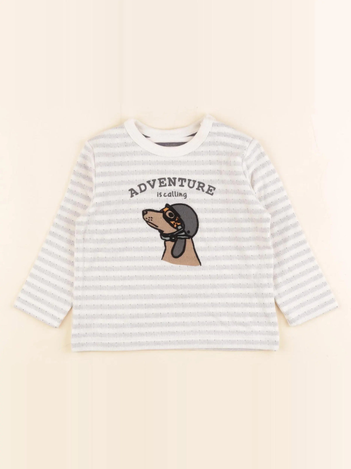 Boutchou - tee-shirt gris, beige - 12 mois