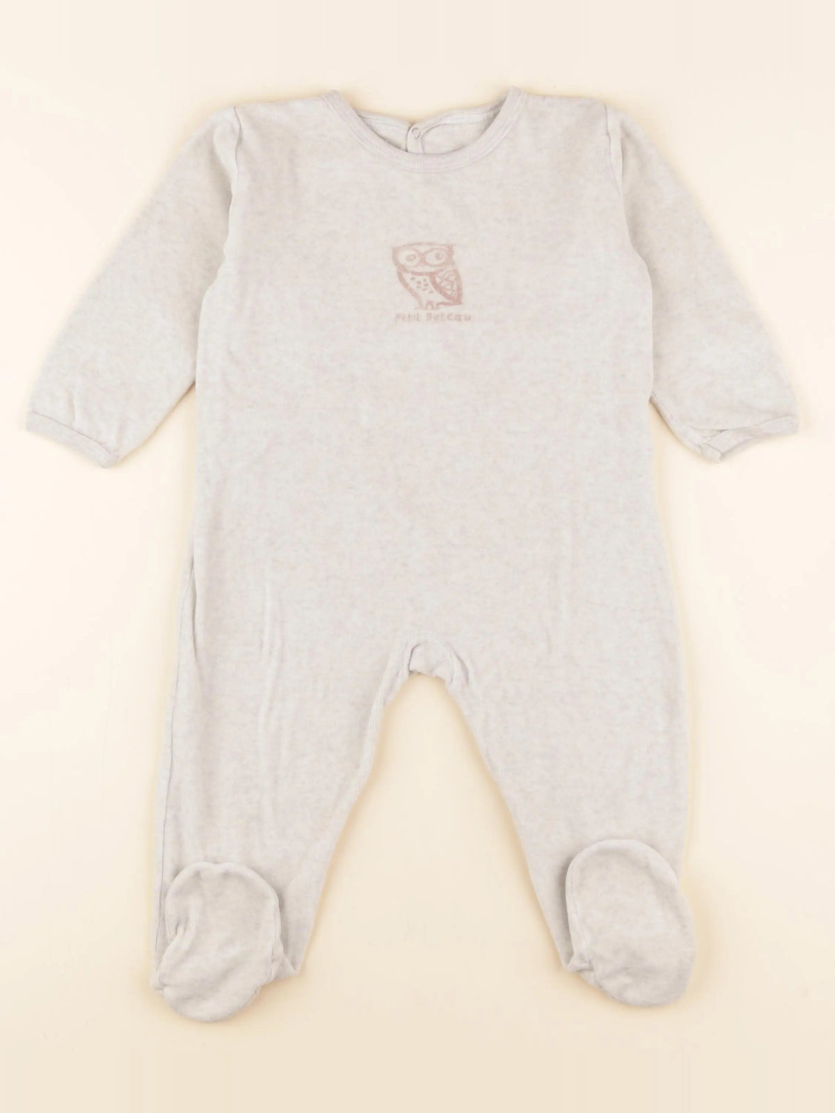 Petit Bateau - pyjama velours gris - 18 mois