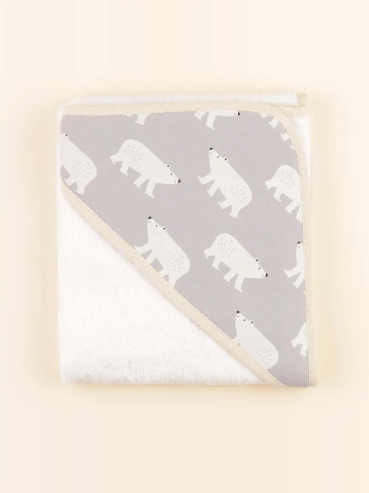 Cape de bain ours polaire gris
