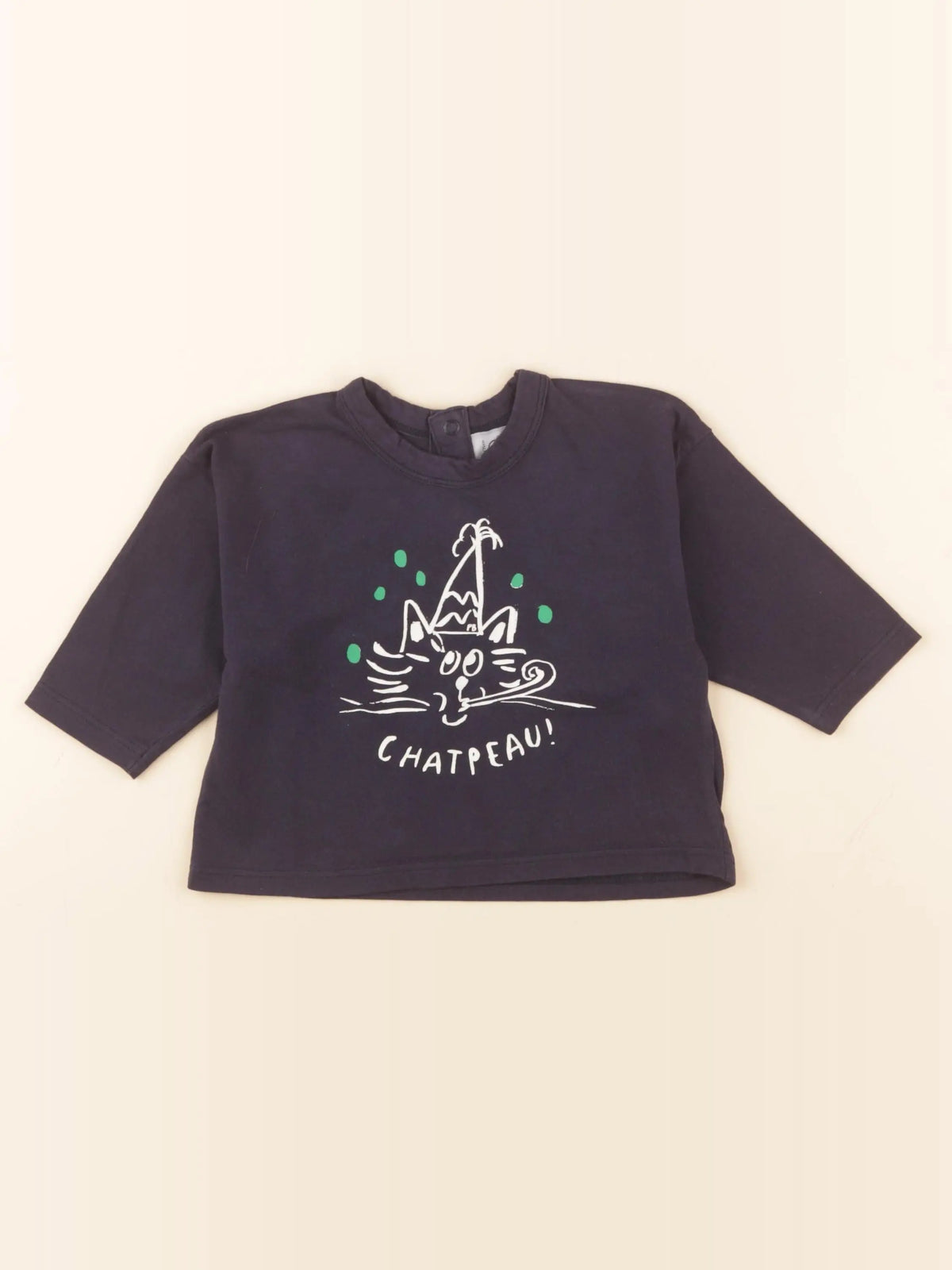 Petit Bateau - tee-shirt bleu - 12 mois