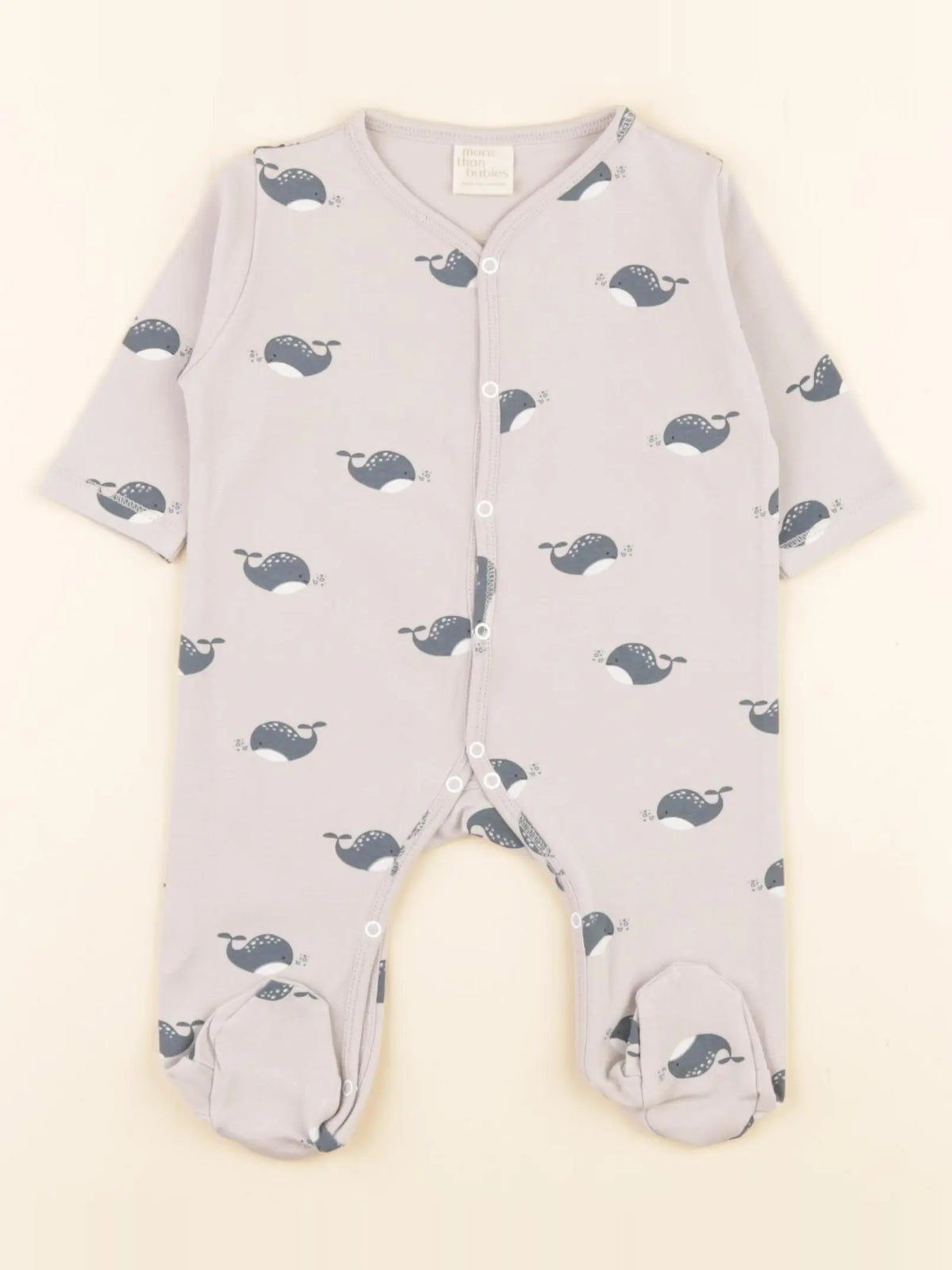 Pyjama coton baleine gris