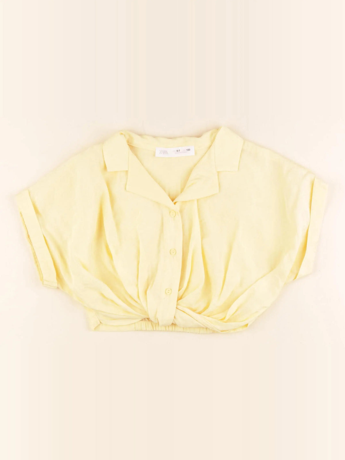 Zara - blouse courte jaune - 6/7 ans