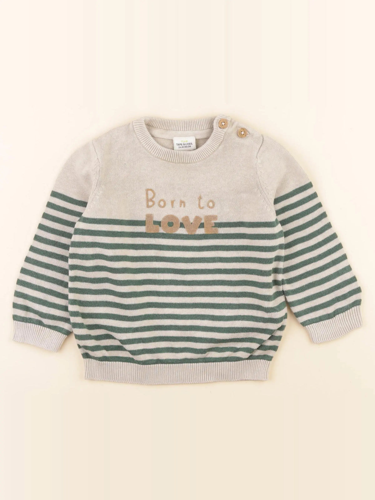 Tape à l'oeil - pull beige, vert - 24 mois