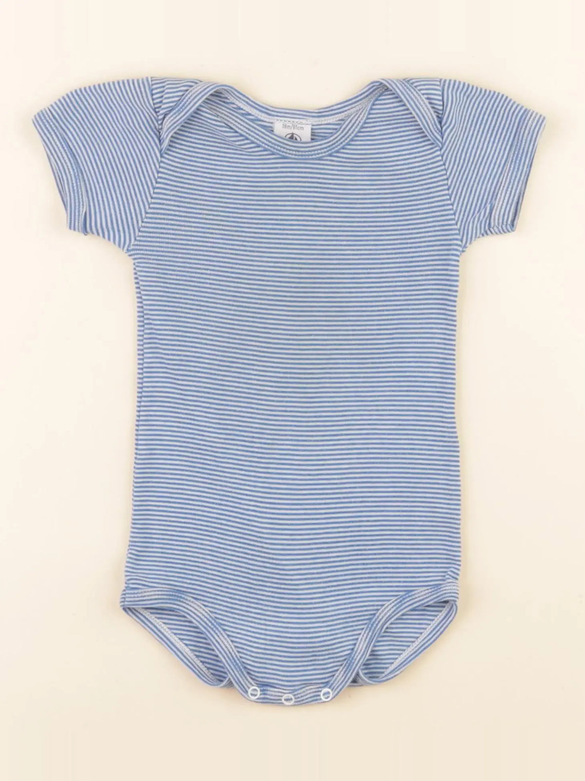 Petit Bateau - body bleu, blanc - 18 mois