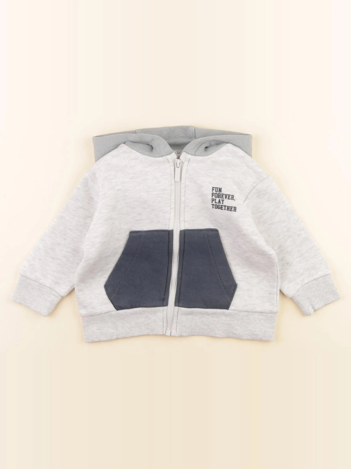 Vertbaudet - sweat gris, vert - 3 ans