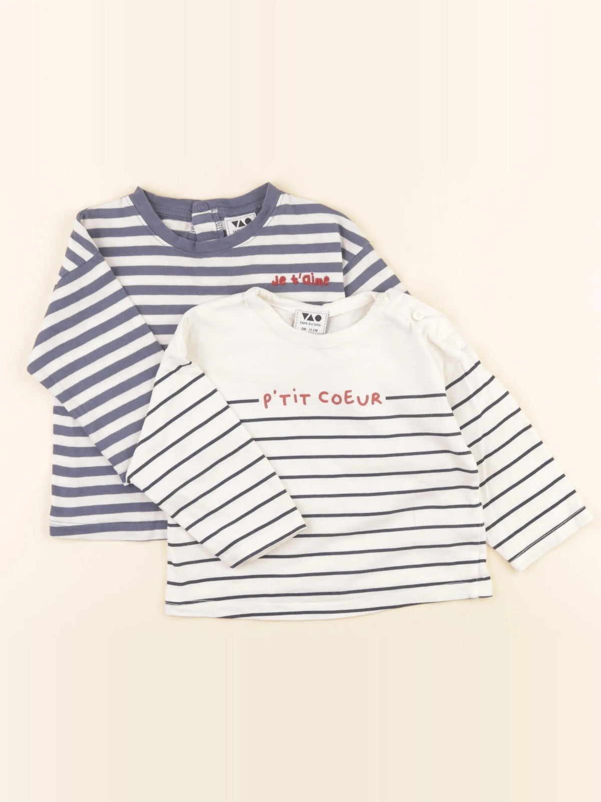 Tape à l'oeil - lot de 2 tee-shirts bleu - 9 mois
