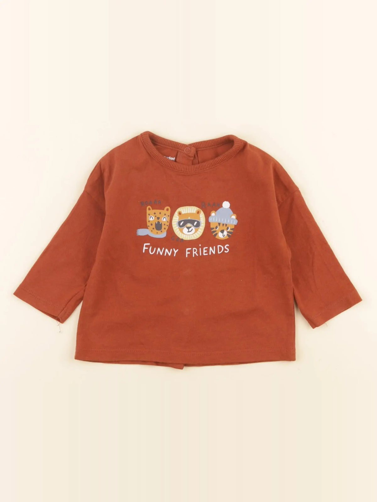 Vertbaudet - tee-shirt marron - 6 mois