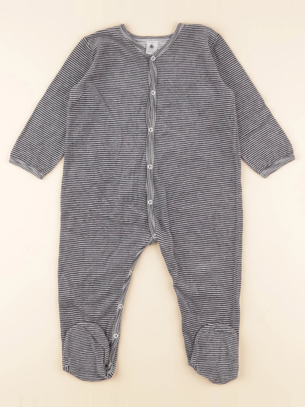 Petit Bateau - pyjama velours bleu - 24 mois