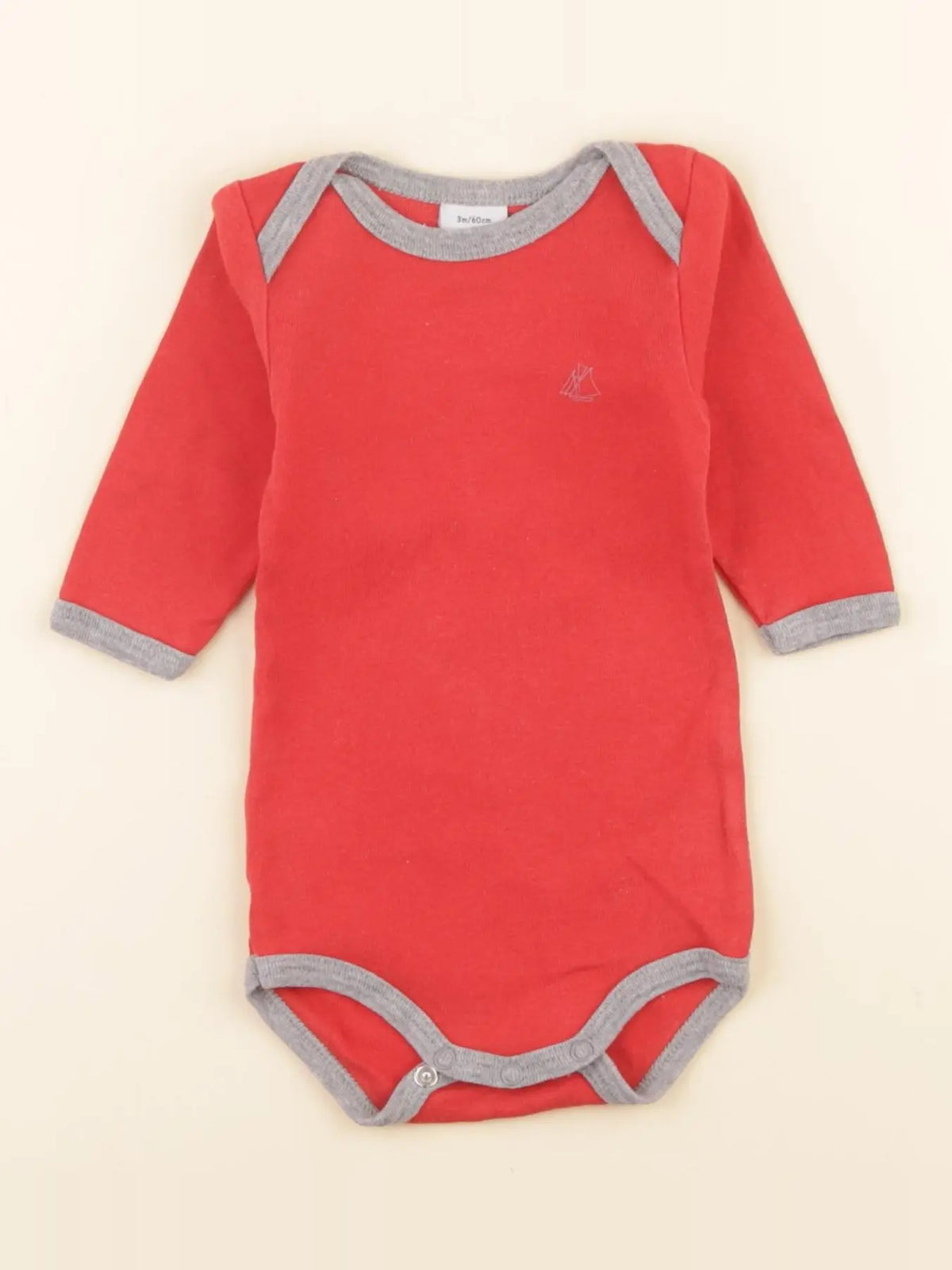 Petit Bateau - body rouge - 3 mois