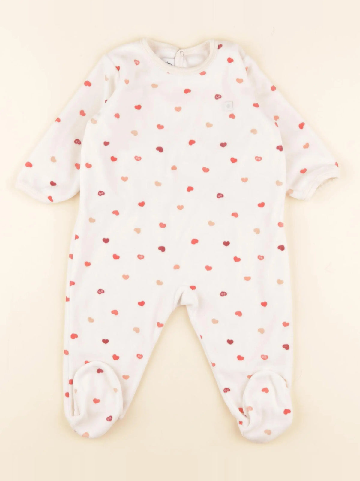 Petit Bateau - pyjama velours beige - 9 mois
