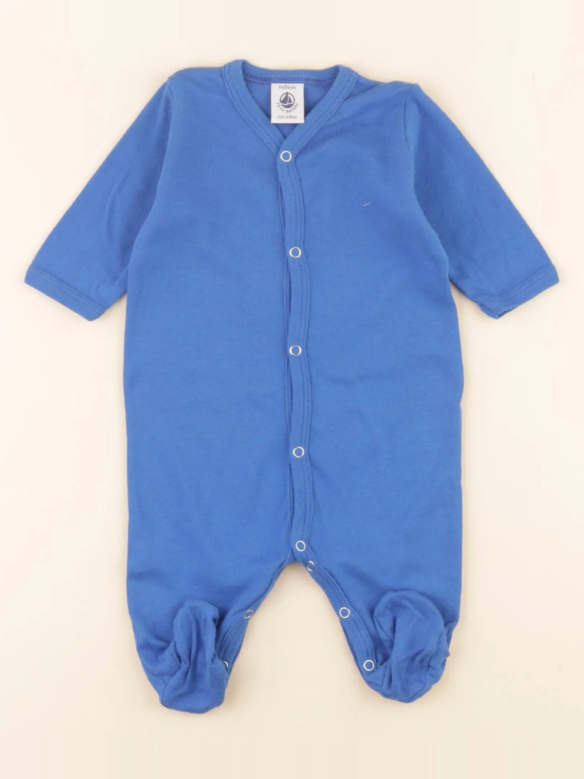 Petit Bateau - pyjama coton bleu - 1 mois