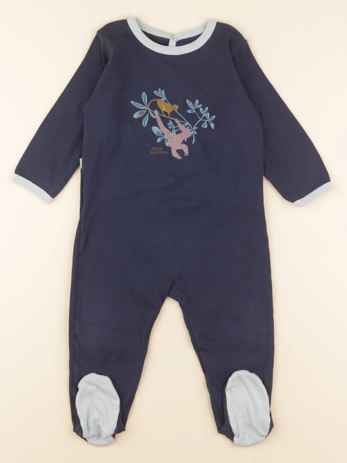 Petit Bateau - pyjama coton bleu - 18 mois