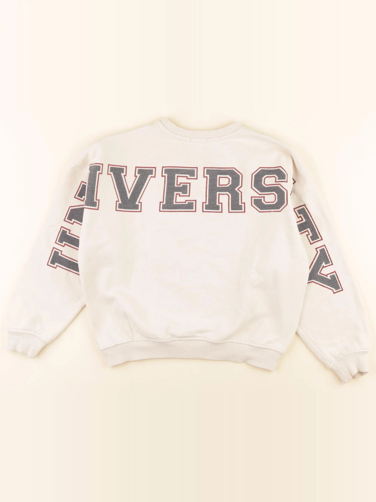 Vertbaudet - sweat imprimé au dos beige - 8 ans