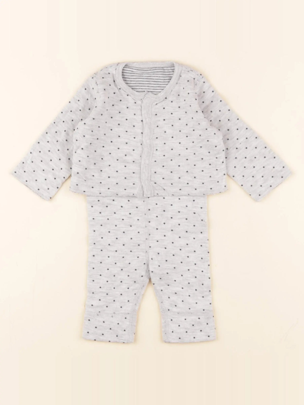 Petit Bateau - ensemble gris - 1 mois