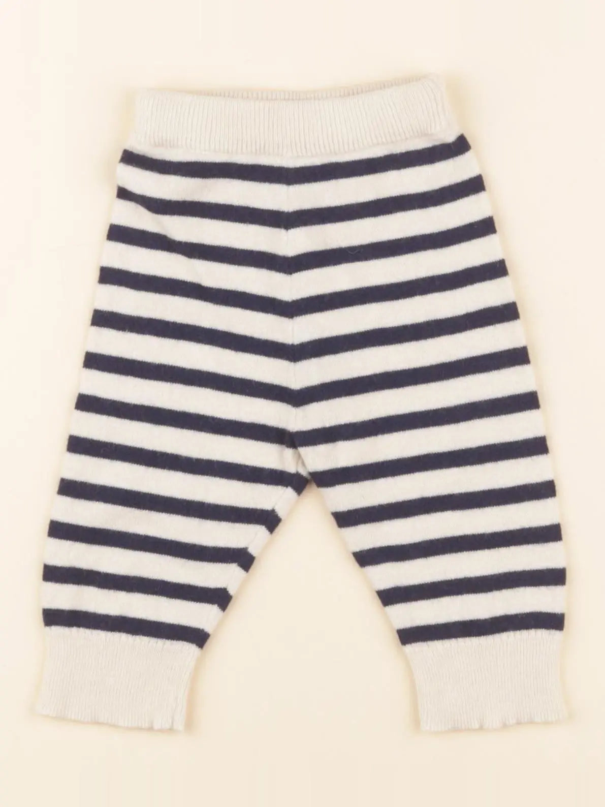 Petit Bateau - pantalon blanc, bleu - 1 mois