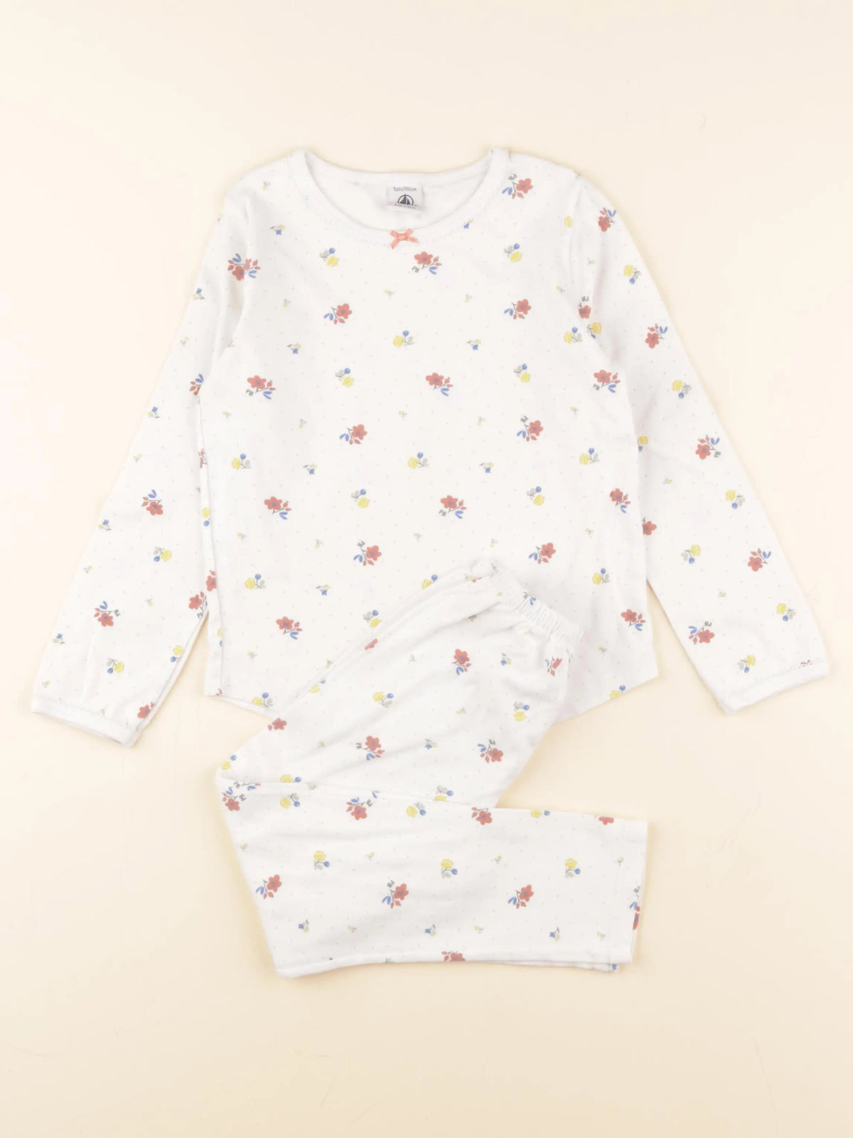 Petit Bateau - pyjama coton blanc - 5 ans