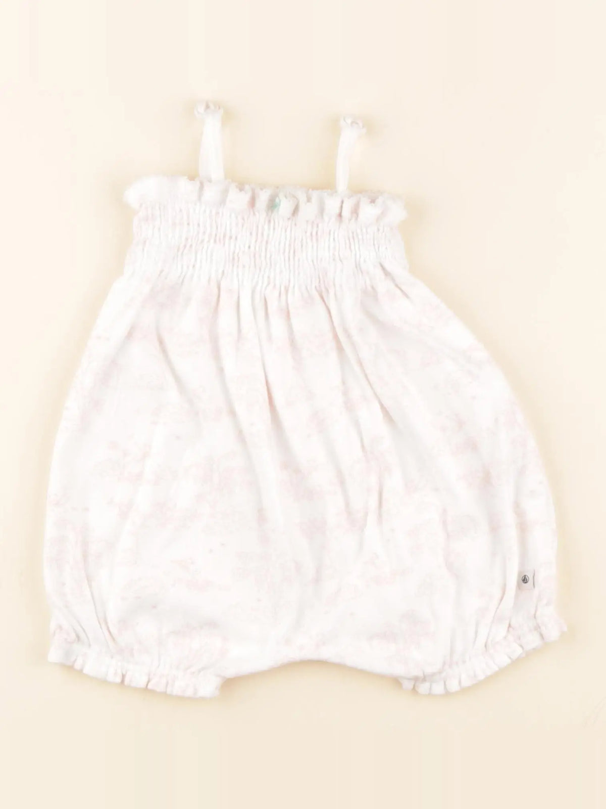 Petit Bateau - combinaison blanc, rose - 6 mois