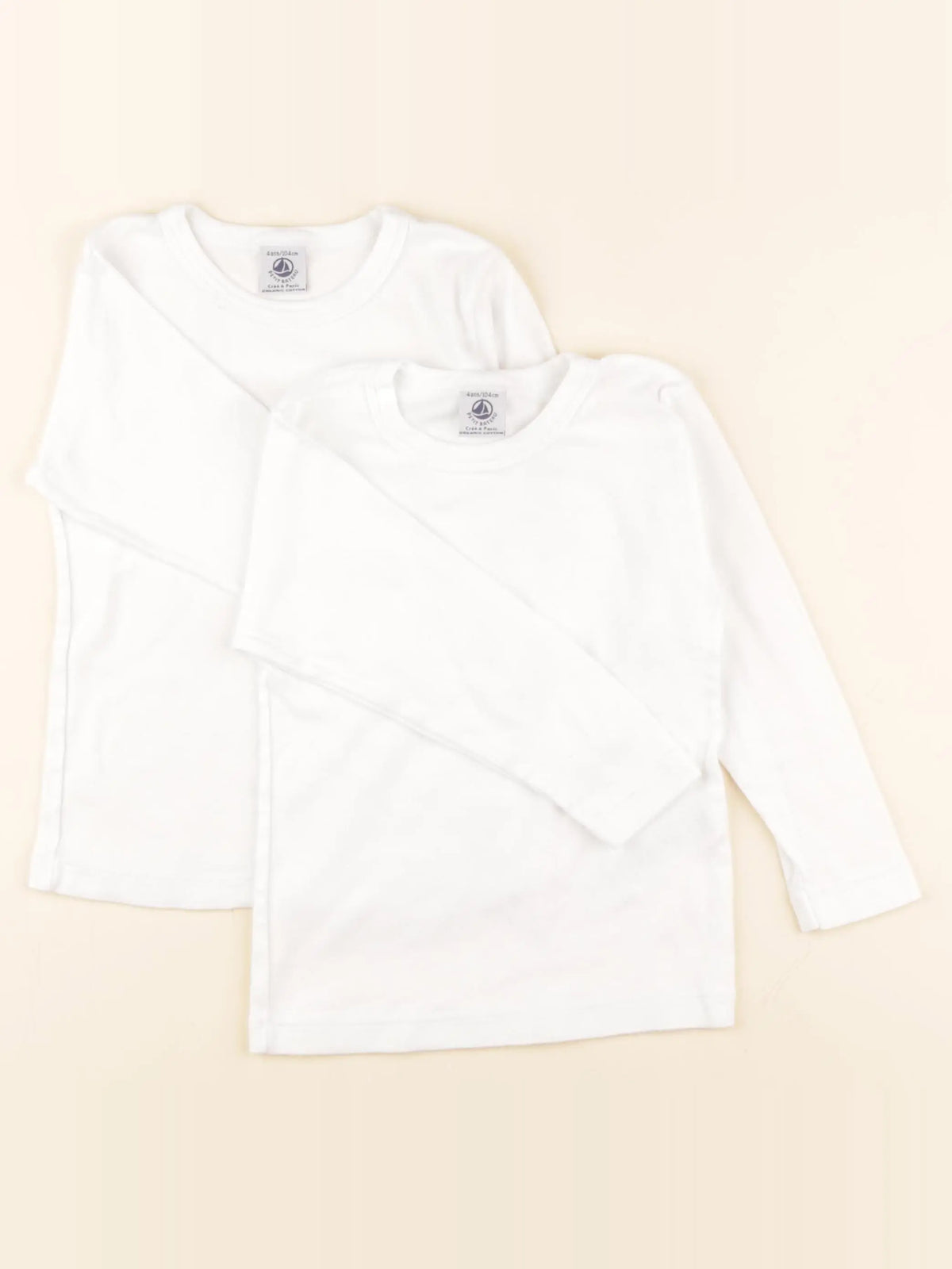 Petit Bateau - lot de 2 maillots de corps blanc - 4 ans