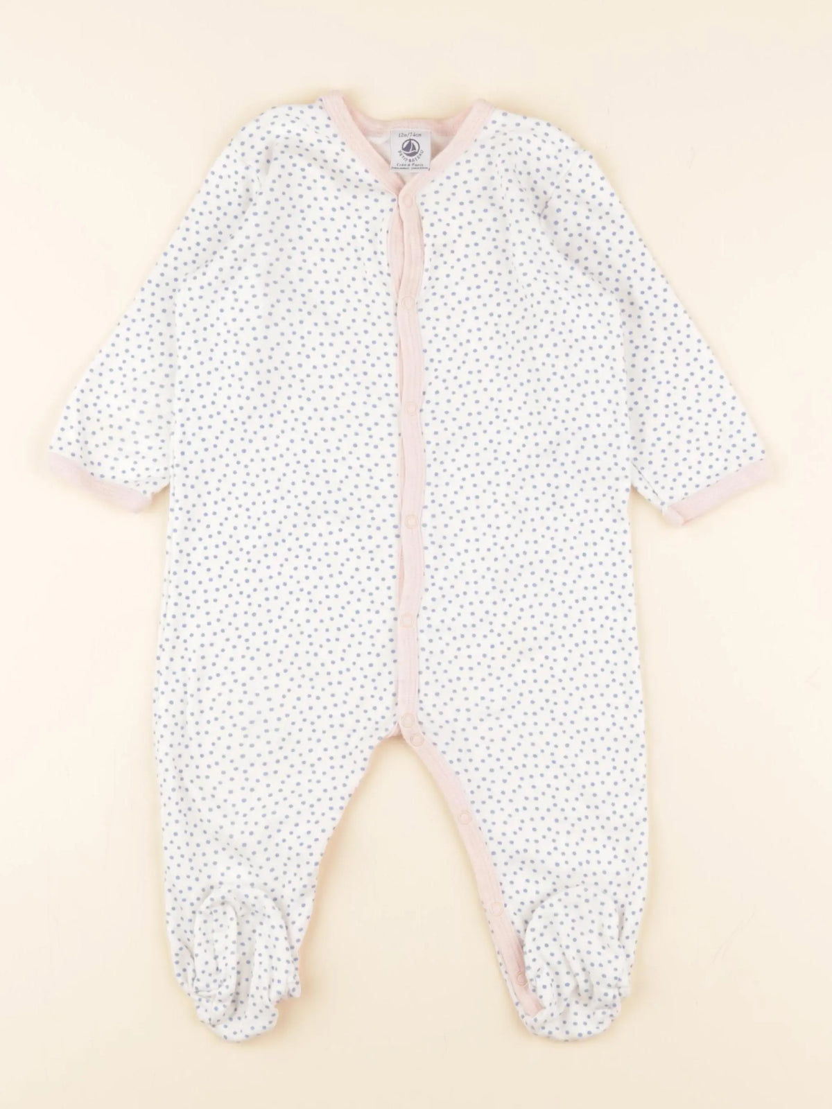 Petit Bateau - pyjama coton rose, bleu - 12 mois