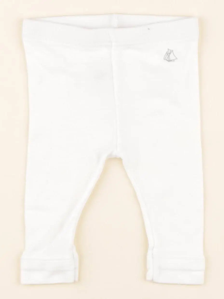 Petit Bateau - legging blanc - 3 mois